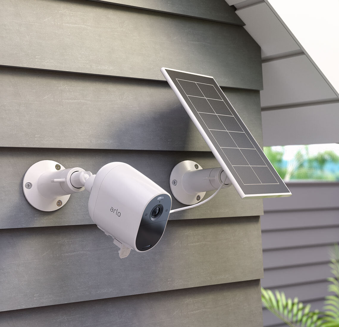 Arlo Essential kamera med solcelle panel